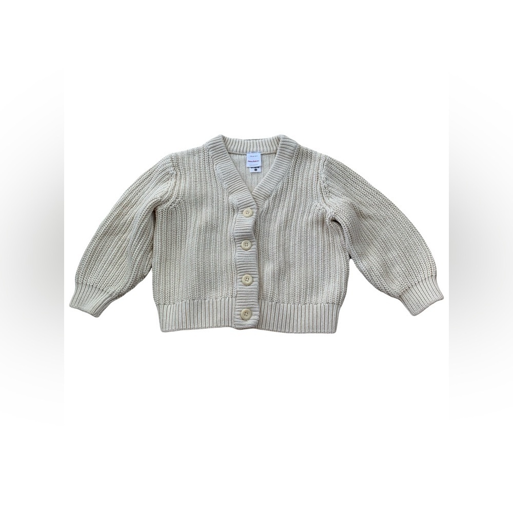 Hanna Andersson Size 110, 5, Cream Chunky Knit Cardigan Sweater